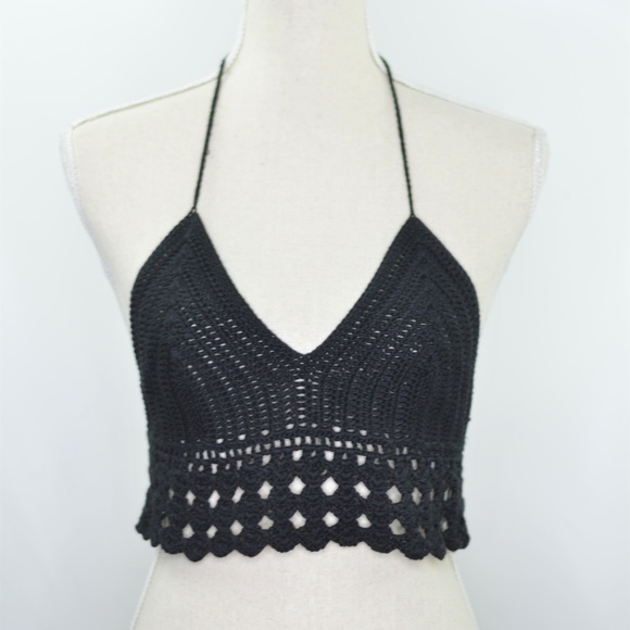 Streetwear Socierty Other - Streetwear Society Crochet Knit Black Bra